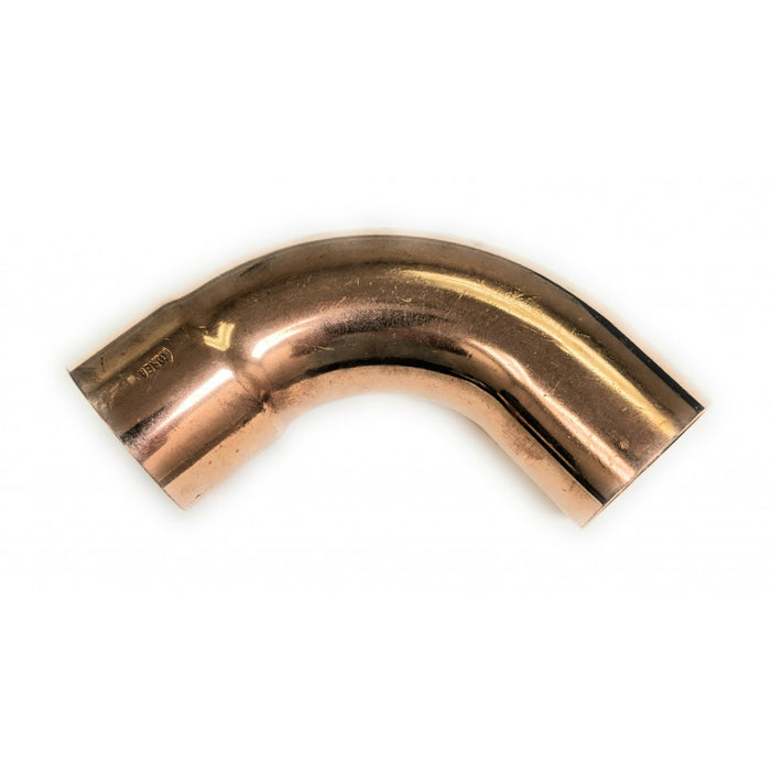 14mm Metric Copper 90 Degree Long Turn Street Elbow ( Fitting x Pipe/Tubing OD )