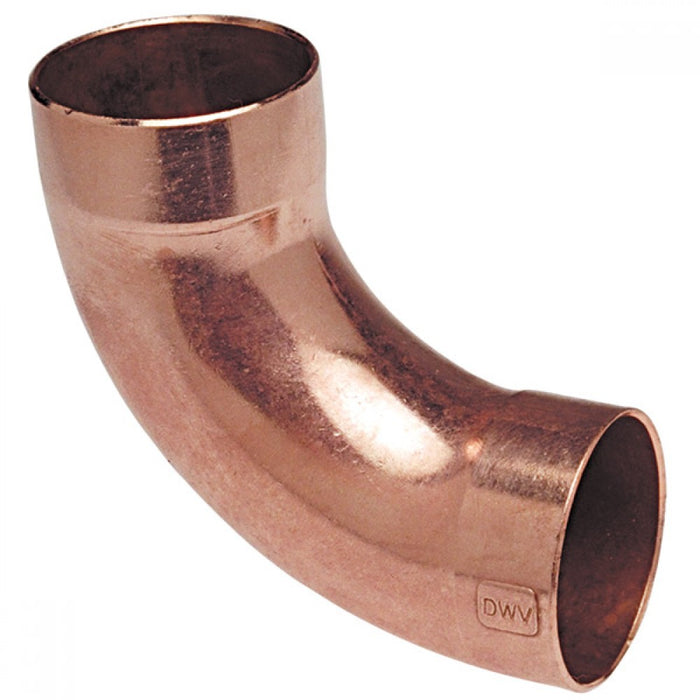 14mm Metric Copper 90 Degree Long Turn Elbow ( Pipe/Tubing OD )