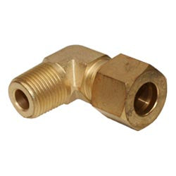 8mm X 1/4 MIP Metric Brass Compression x Male IP Elbow Connectors