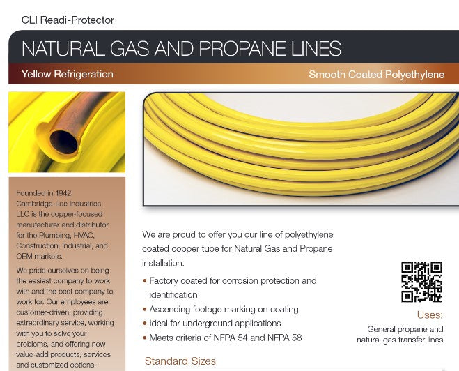 1-1/8 OD TYPE L X 100 Yellow Polyethylene Coated Copper Tubing