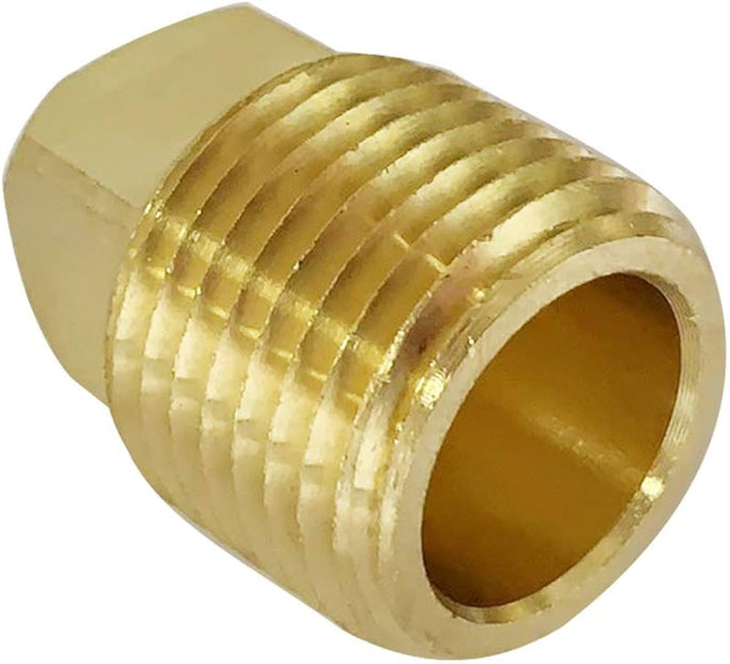 Brass Plug Cored Squared Head , 1/2" Male NPTF