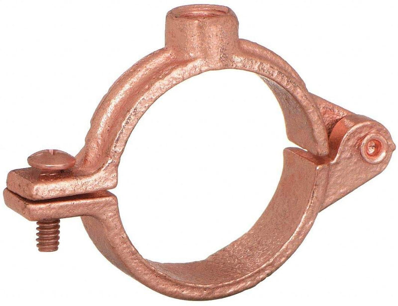3 ID X 3-1/8 OD - Copper Plated Split Ring Hanger w/ 1/2 Threaded Rod Size