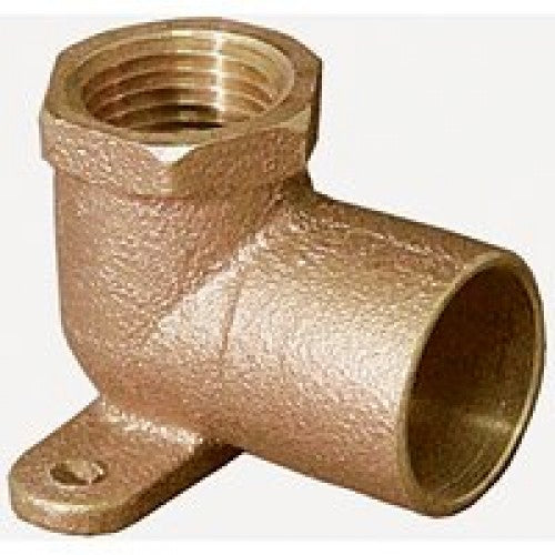 1/2 Inch Copper X 3/8" FNPT  Cast Bronze 90 Deg. Drop Ear Elbow