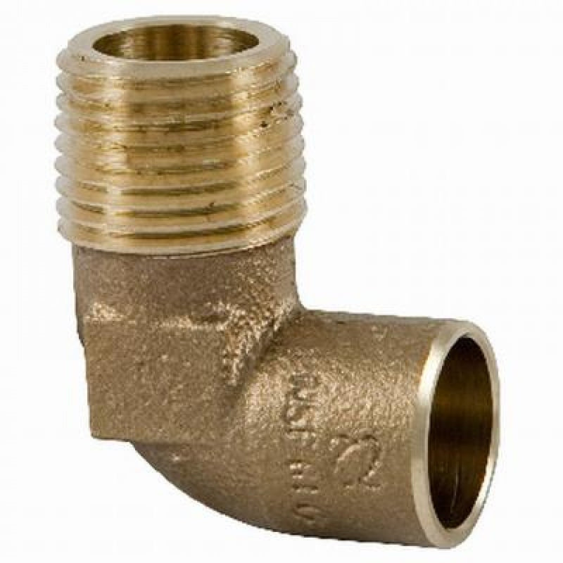 1/2  X 3/4  Cast Bronze 90 Degree Elbows - Copper to Male NPT