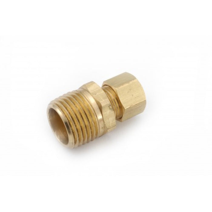 3/8OD X 3/8MPT  Brass Compression X Male Pipe Thread Straight Connector  — COPPERTUBINGSALES